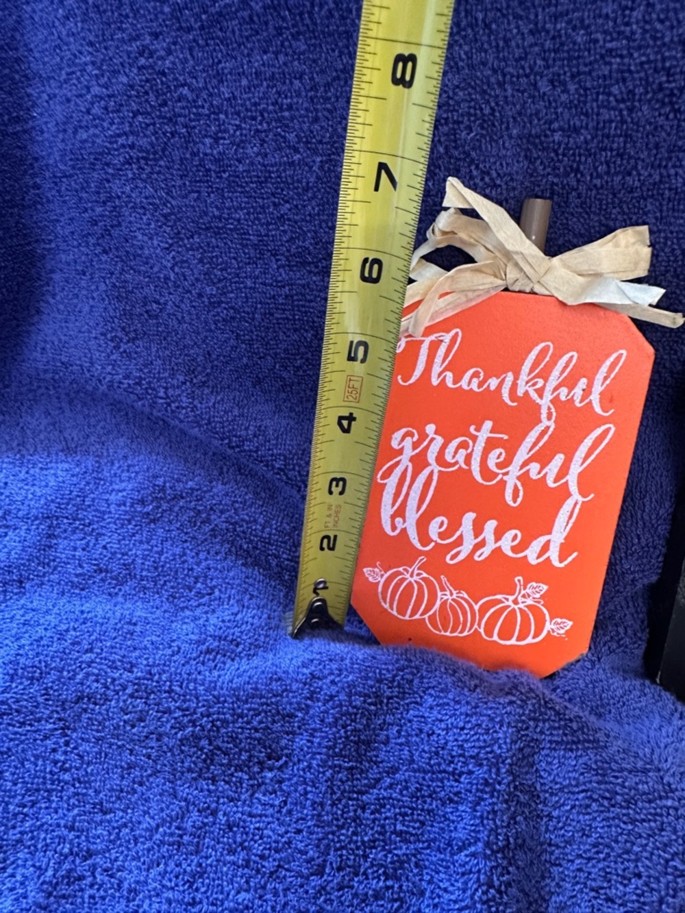 Thankful Grateful Blessed & Gather With Grateful Hearts Tags - Wooden.  Like New - Picture 2 of 4